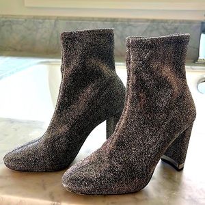 Michael Kors Silver Metallic Booties, Size 7